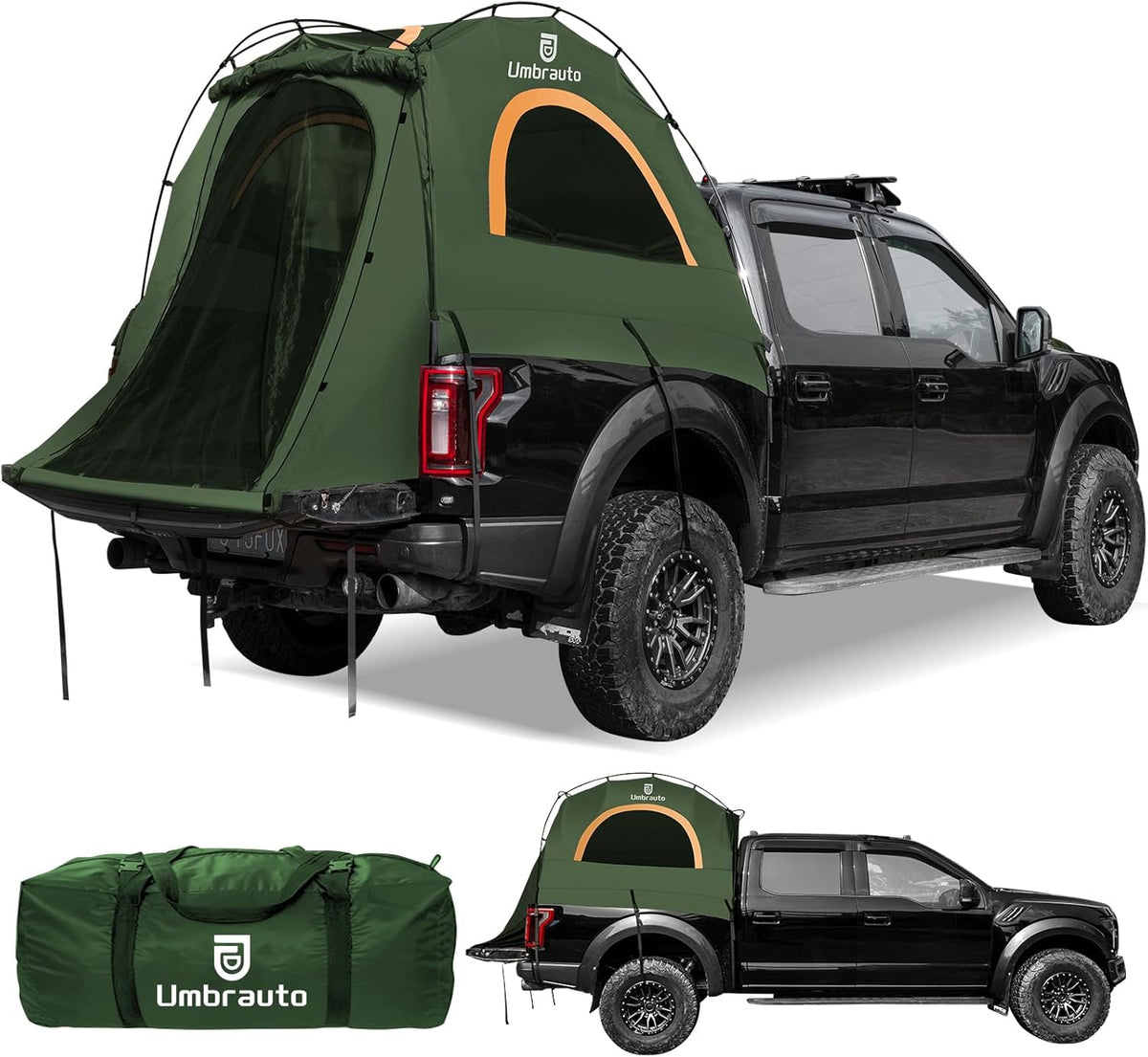 Umbrauto Truck Bed Tent for 6.4-6.7 FT Pickup Beds – 2 Person