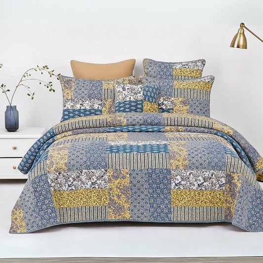 Honey Cove Garden Floral Paisley Cottage Patchwork Cotton Bedspread Set