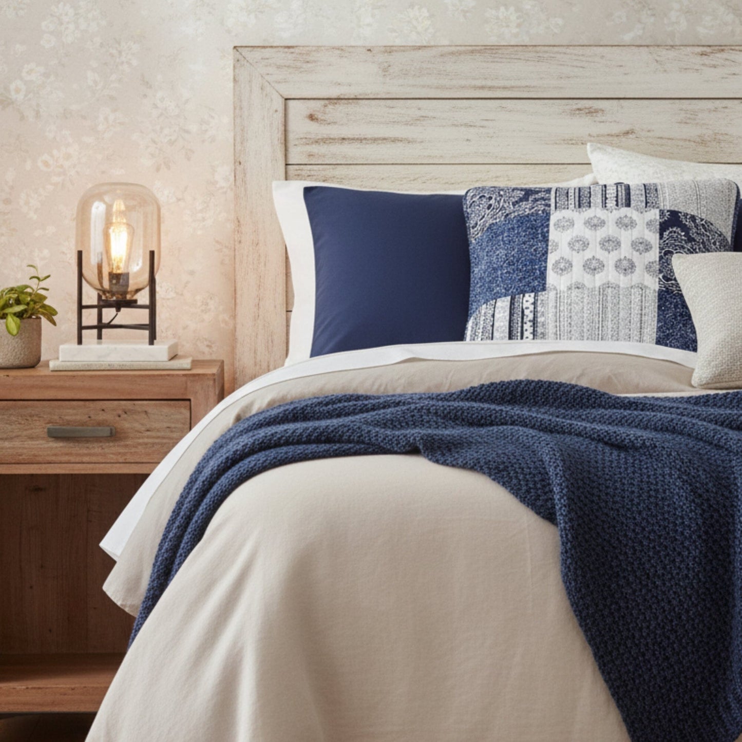 Patchwork Blue Pillow Sham