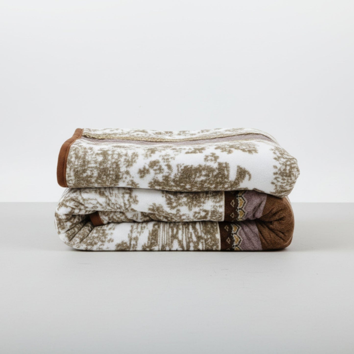 Lavender Floral Cabin Flannel Mink Fleece Throw Blanket