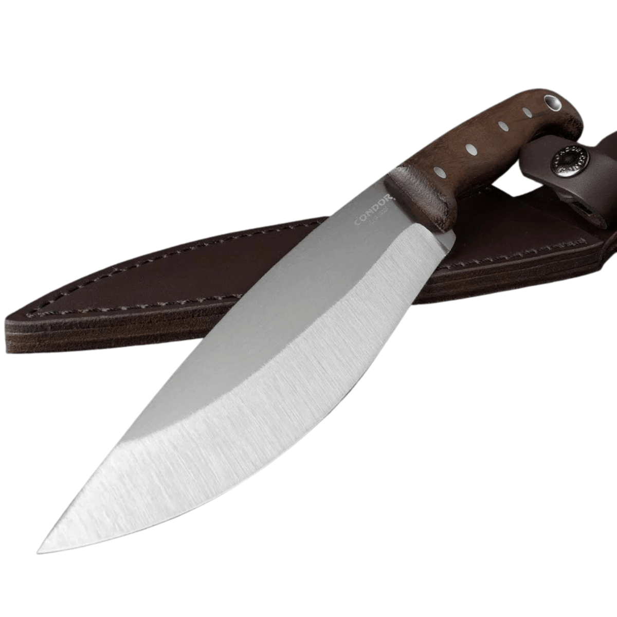 Condor Jarn Fixed Blade Knife – 7" 420HC Convex, Walnut & Leather Sheath