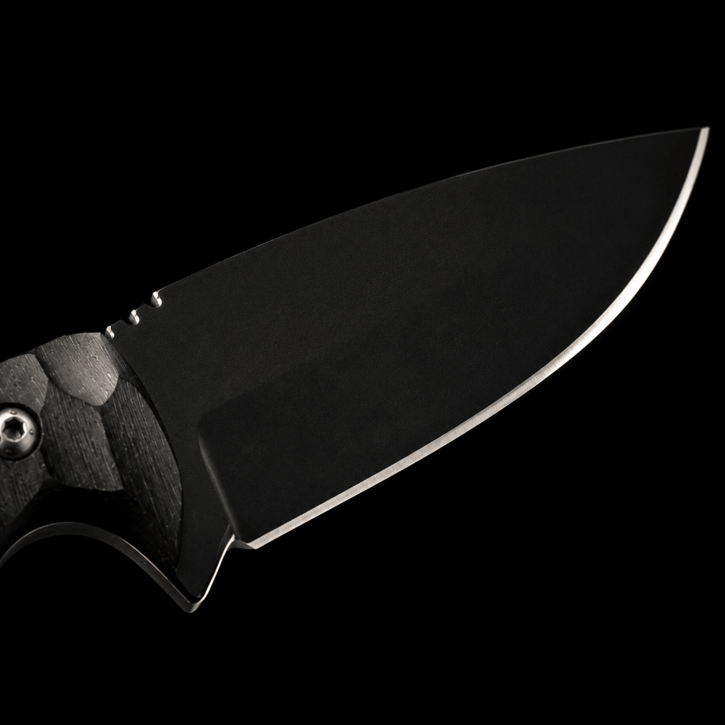 Midnight Rider D2 Ranch Knife | Handmade Black Powder-Coated Fixed Blade with Leather Sheath