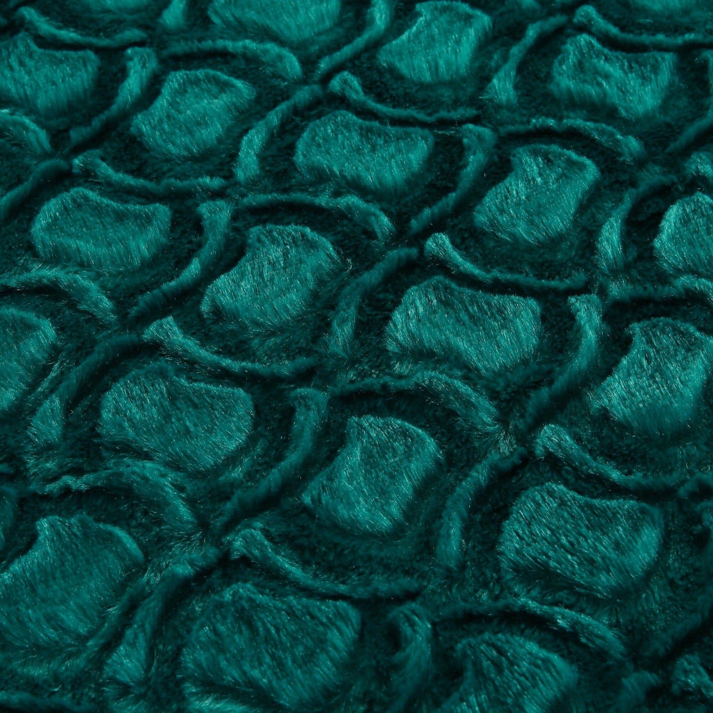 Mermaid Scales Emerald Green Blue w/ Sherpa Backside Faux Fur Throw Blanket
