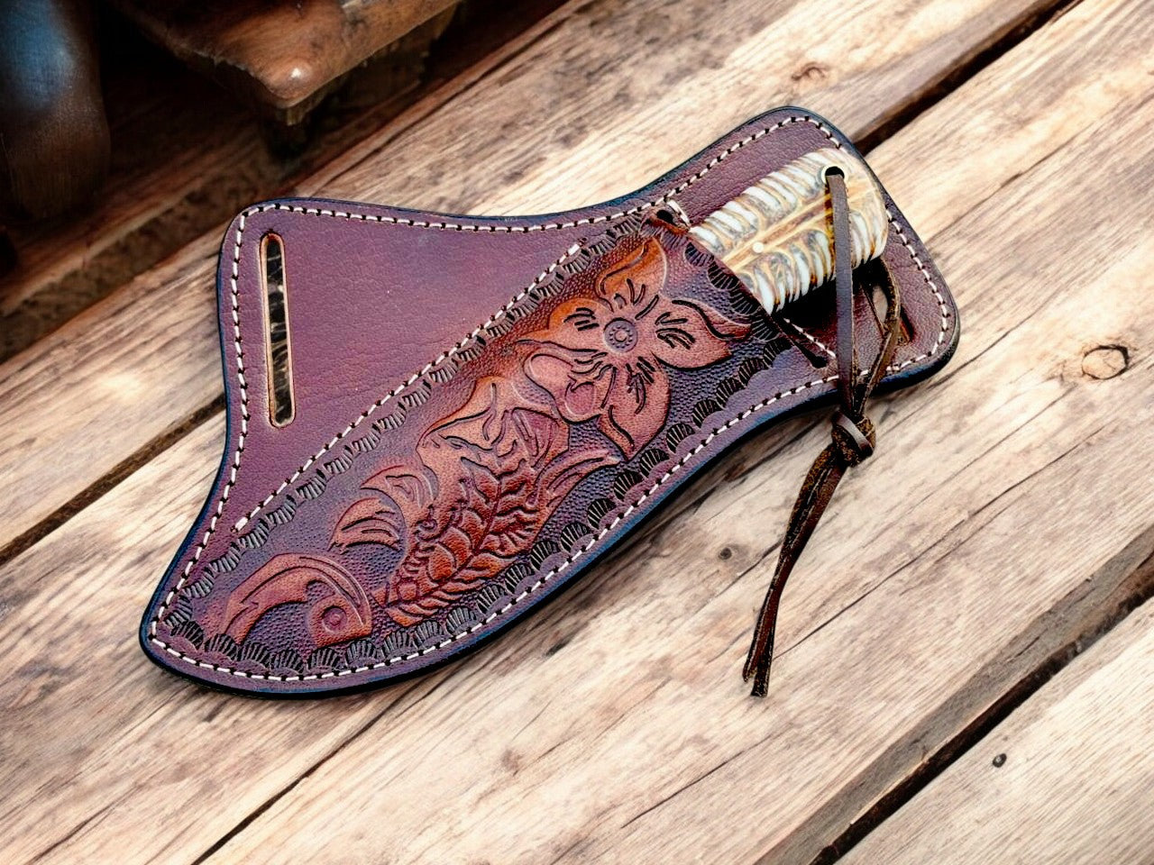 Handmade Ranch Cowboy Rasp Steel Knife – Pine-Cone Handle
