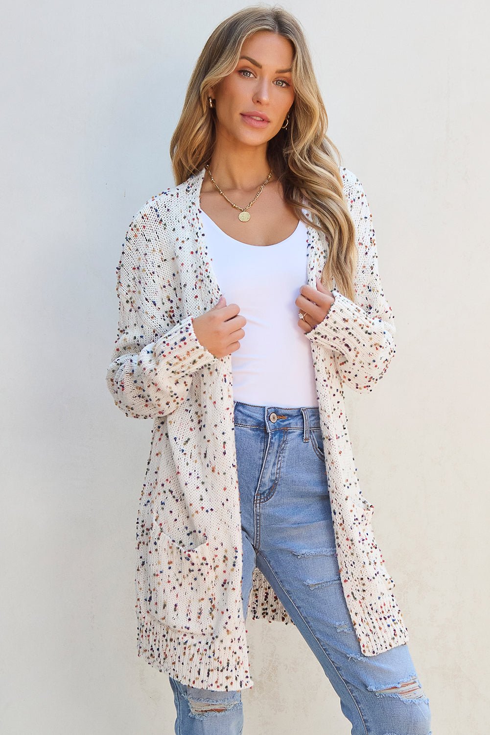 Ailany Confetti Rib Knit Long Sleeve Cardigan - Bumpkin Ranchwear
