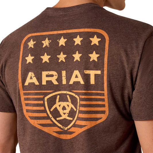 Brown t-shirt with Ariat logo on the back