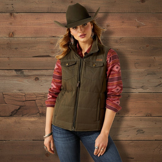Ariat Women's Earth Western Yoke Grizzly Insulated Vest - Bumpkin Ranchwear