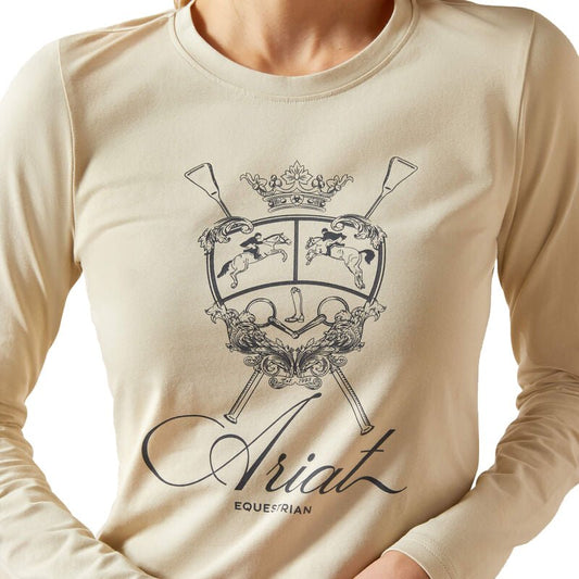 Ariat Women's Ritzy Logo Long Sleeve Tee – Organic Cotton, Stretch, Equestrian Style