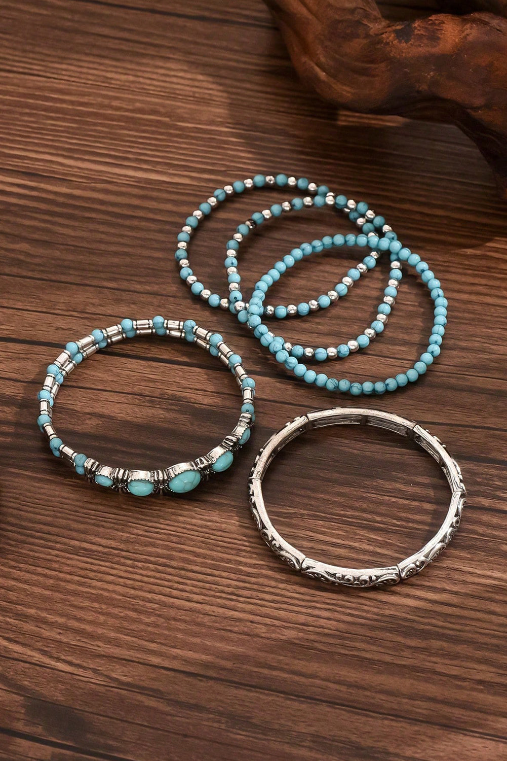 Vintage Turquoise Beaded Bracelet Set