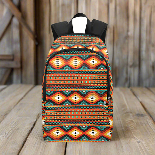 Orange Aztec Backpack
