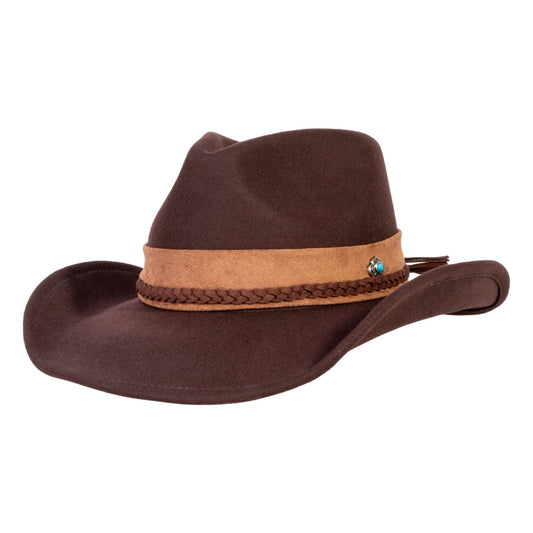 Canyon Dark Coffee Felt Cowboy Hat - Bumpkin Ranchwear