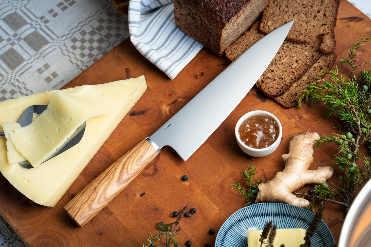 Andersson & Copra (A&C) 200mm Chef Knife – AEB-L Stainless, Olive Wood Handle