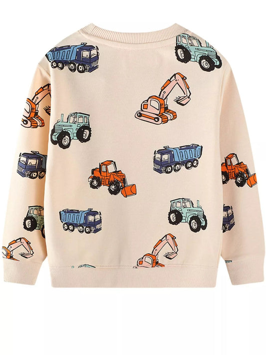 Children's Cartoon Vehicle Print Sweatshirt - Bumpkin Ranchwear