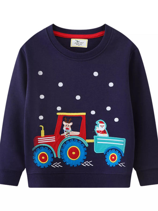 Christmas Farm Embroidered Sweatshirt - Bumpkin Ranchwear