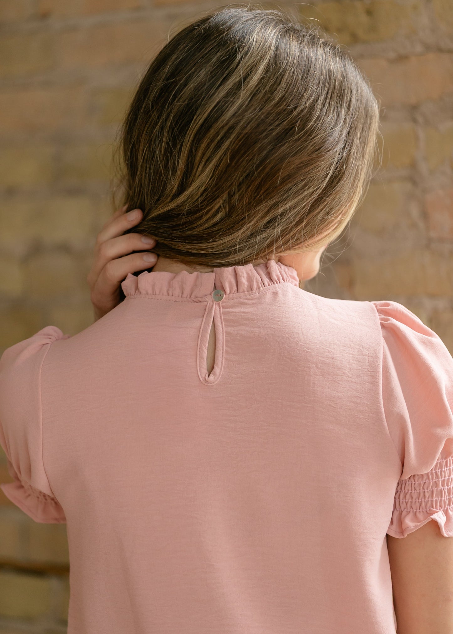 Clara Ruffle Mockneck Short Sleeve Top - FINAL SALE
