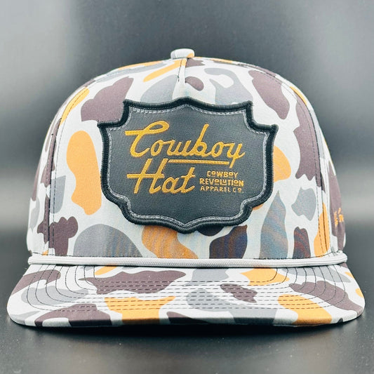 Concrete Camo Patch “Cowboy Hat” - Performance Rope Hat - Bumpkin Ranchwear
