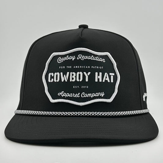 “Cowboy Hat” Performance Patch Rope Hat - Black - Bumpkin Ranchwear