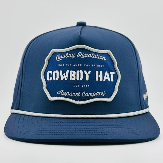 “Cowboy Hat” Performance Patch Rope Hat - Navy Blue - Bumpkin Ranchwear