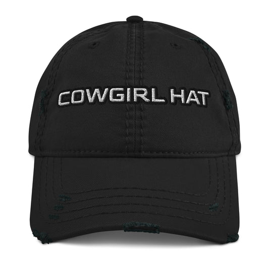 Cowgirl Hat Distressed Baseball Cap - Bumpkin Ranchwear