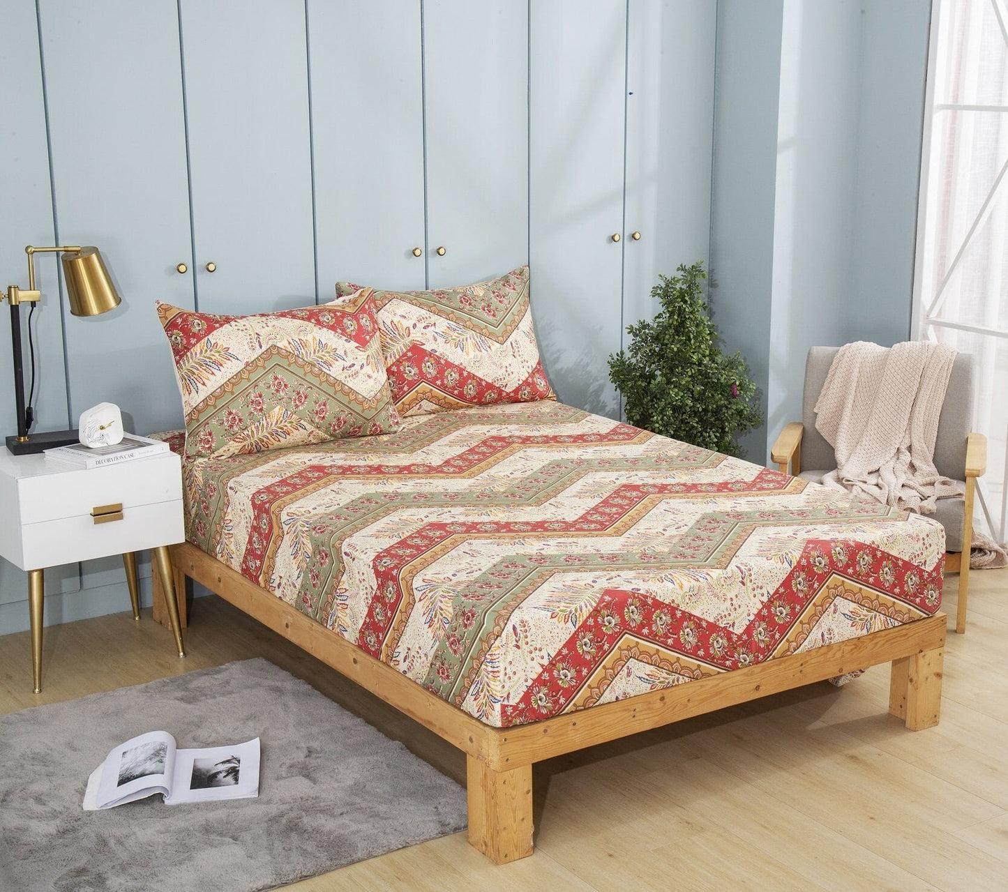 Cranberry Sage Fitted Bed Sheet w/ Pillow Cases - Bumpkin Ranchwear