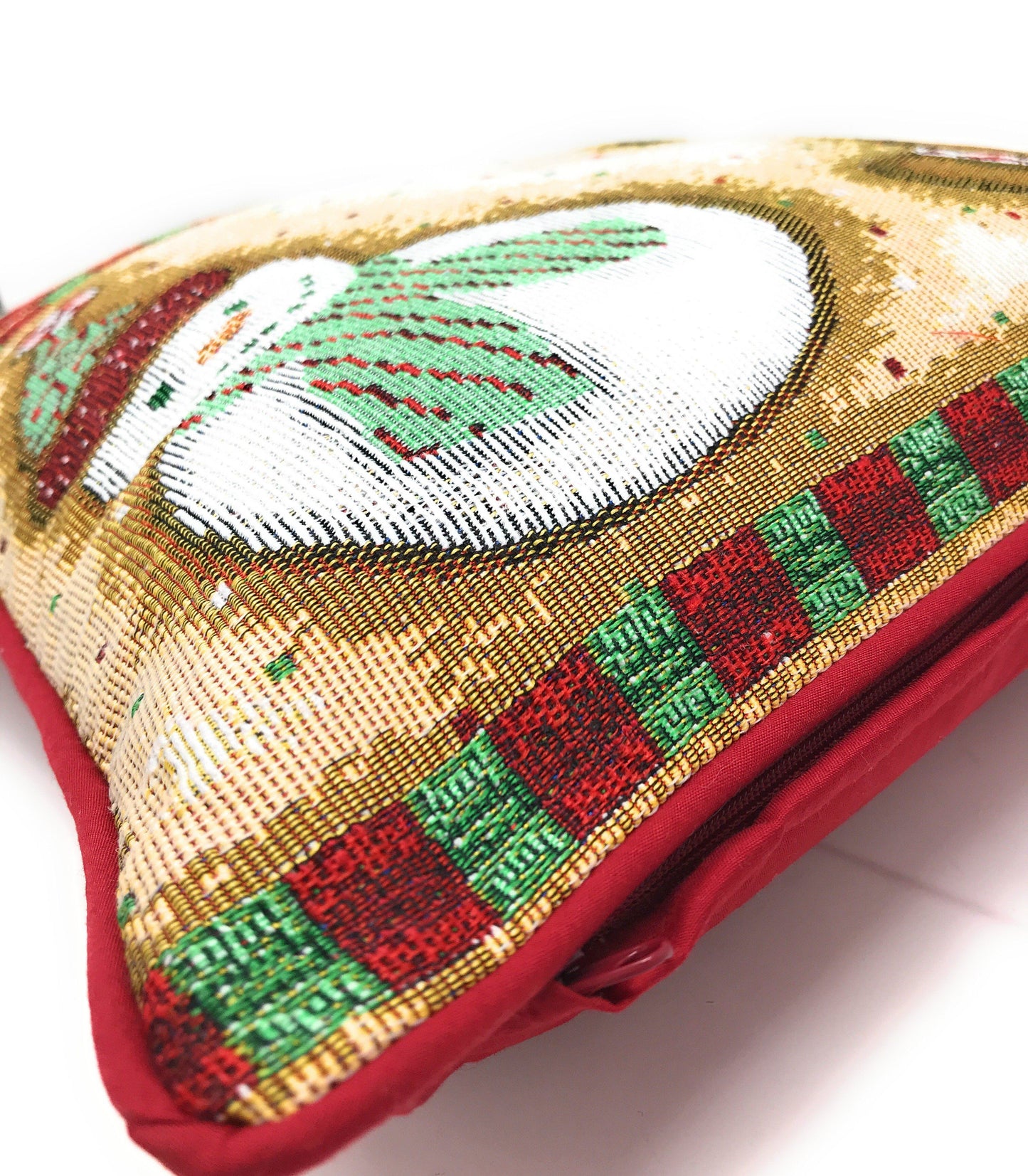 Gingerbread Snowman Woven Throw Pillow Covers 16" x 16"