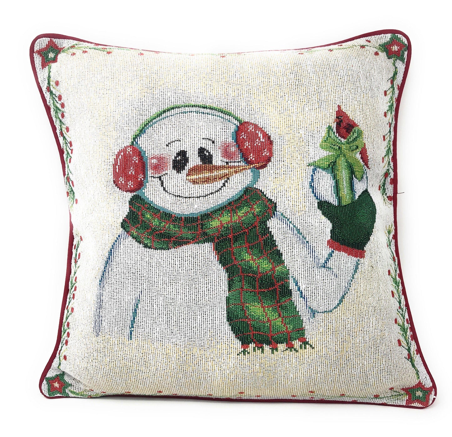 Magical Snowman Throw Pillow Cover 16" x 16"