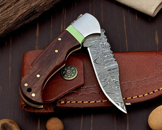 custom folding Knives - Rosewood Back Lock 3" Blade - Bumpkin Ranchwear