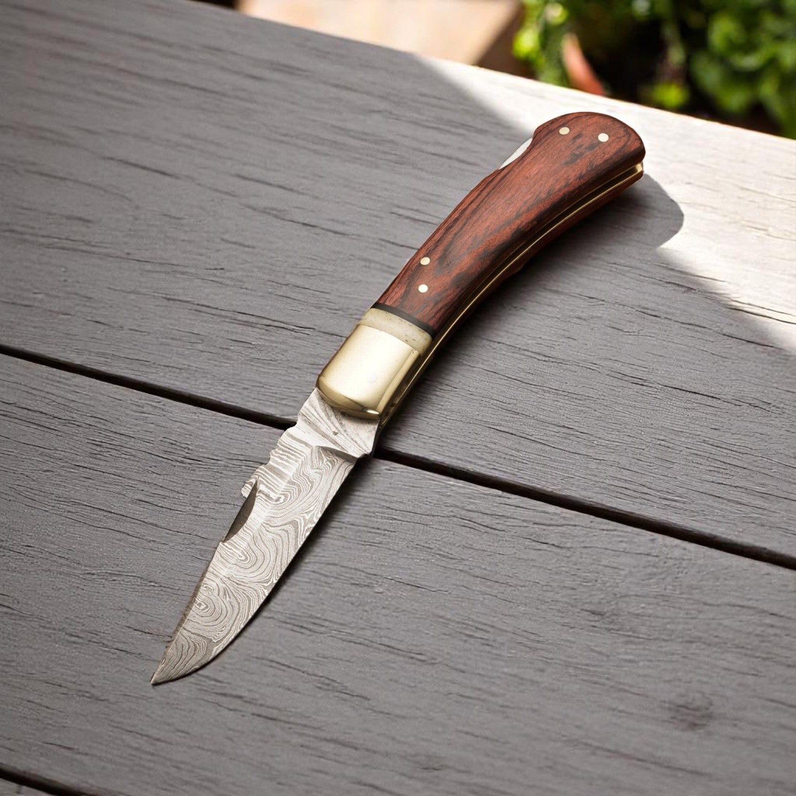 Custom Handmade Damascus Steel Pocket Knife 3" - Bumpkin Ranchwear