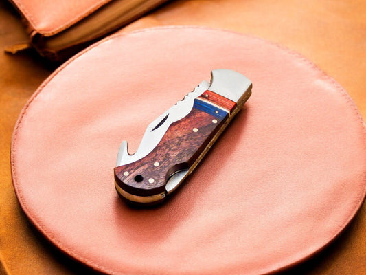 Custom Handmade Stainless Steel Pocket Knife – 3" - Bumpkin Ranchwear