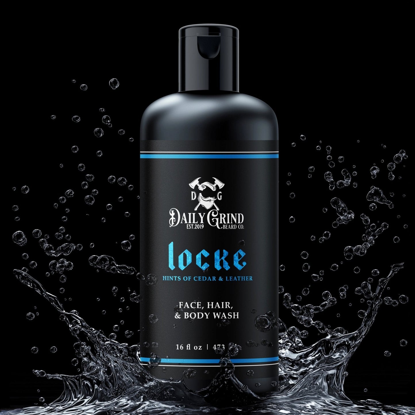 Daily Grind Beard Co. - Locke 3-in-1 Shampoo, Face & Body Wash for Men - Cedar & Leather