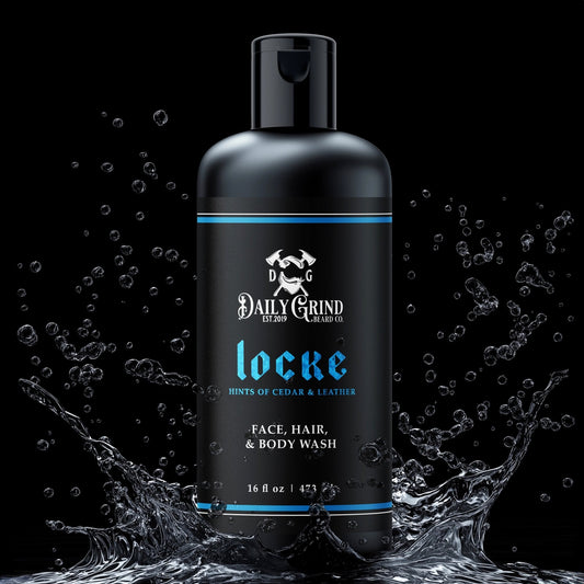 Daily Grind Beard Co. - Locke 3-in-1 Shampoo, Face & Body Wash for Men - Cedar & Leather