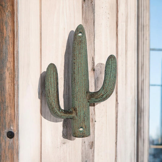 Desert - Inspired Cast Iron Cactus Hook, Southwestern Wall Decor Accent - Bumpkin Ranchwear