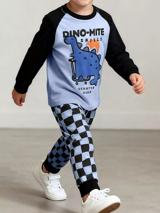 Dinosaur Scooter Top and Pants Set - Bumpkin Ranchwear