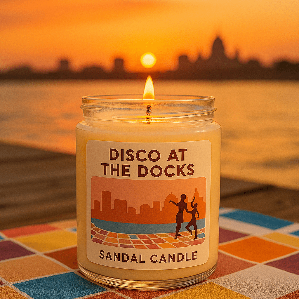 Disco at the Docks – Scented Candle, 9 oz Jar, Vetiver, Jasmine & Fresh Flowers - Bumpkin Ranchwear