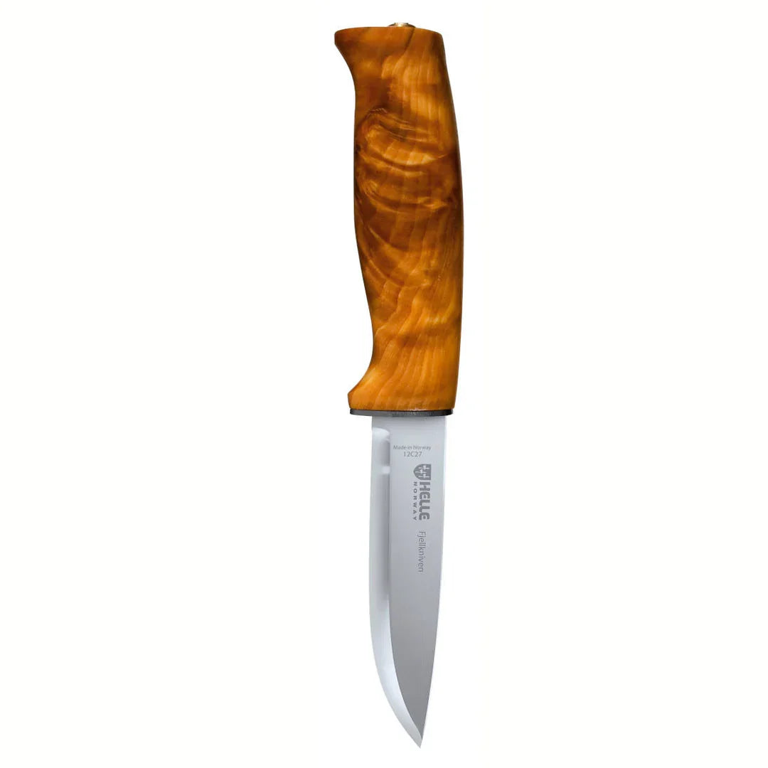 Helle Fjellkniven Mountain Knife – 12C27 Stainless, Curly Birch