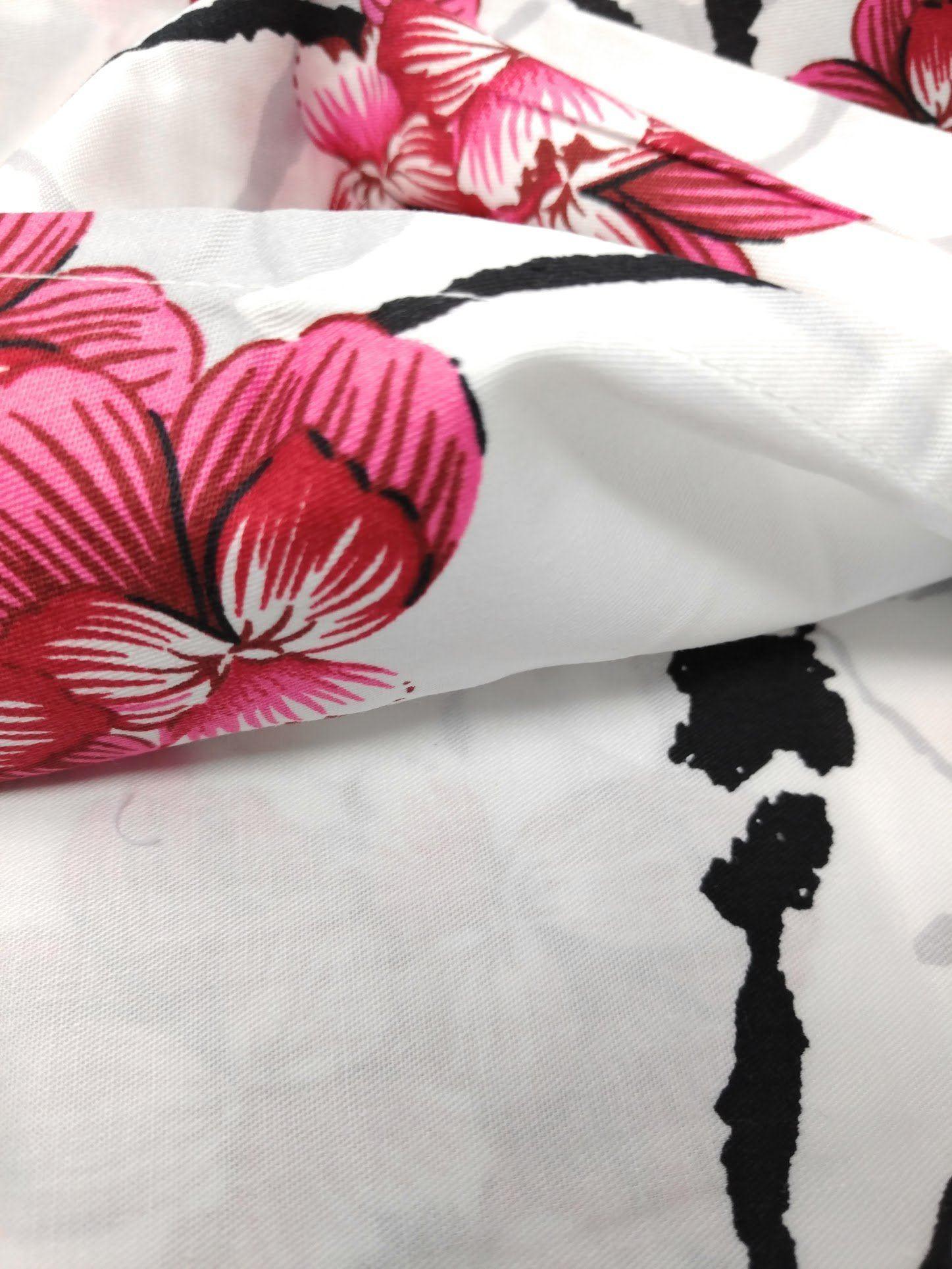 Floral Cherry Blossoms 100% Cotton Red Purple Fitted Sheet & Pillow Cases Set - Bumpkin Ranchwear