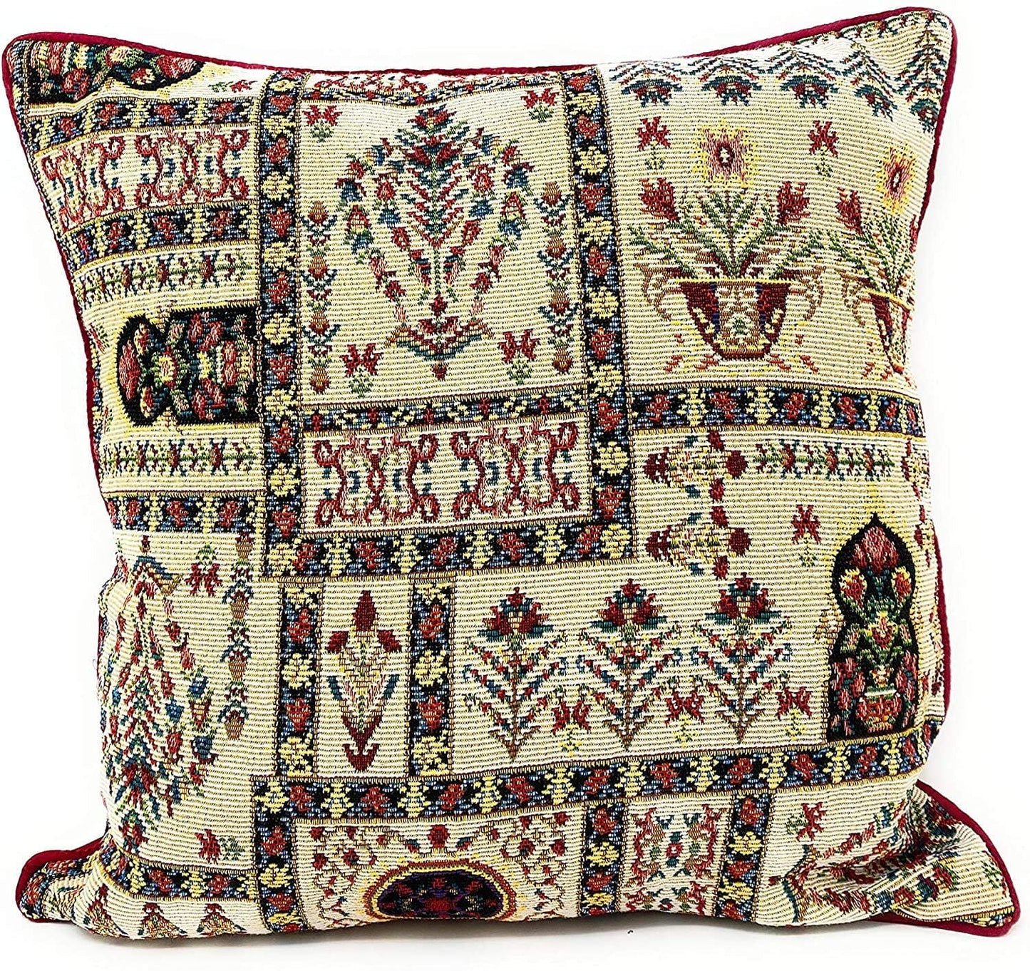 Floral Garden Botanical Tapestry Throw Pillow Covers Bundle Pack - 16" x 16" Set of 4 - Bumpkin Ranchwear