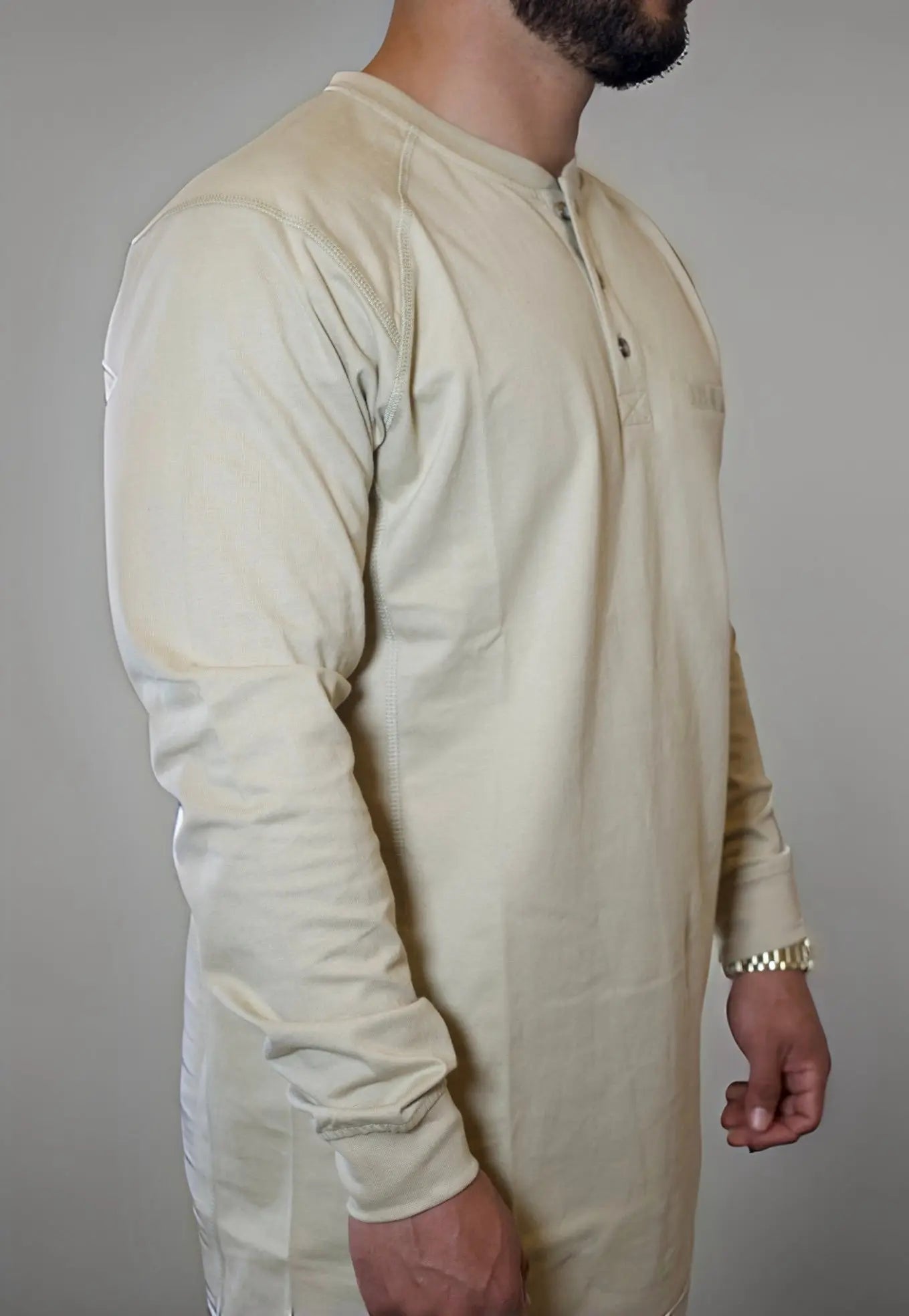 FR 3 - Button Henley Shirt - Tan - Bumpkin Ranchwear
