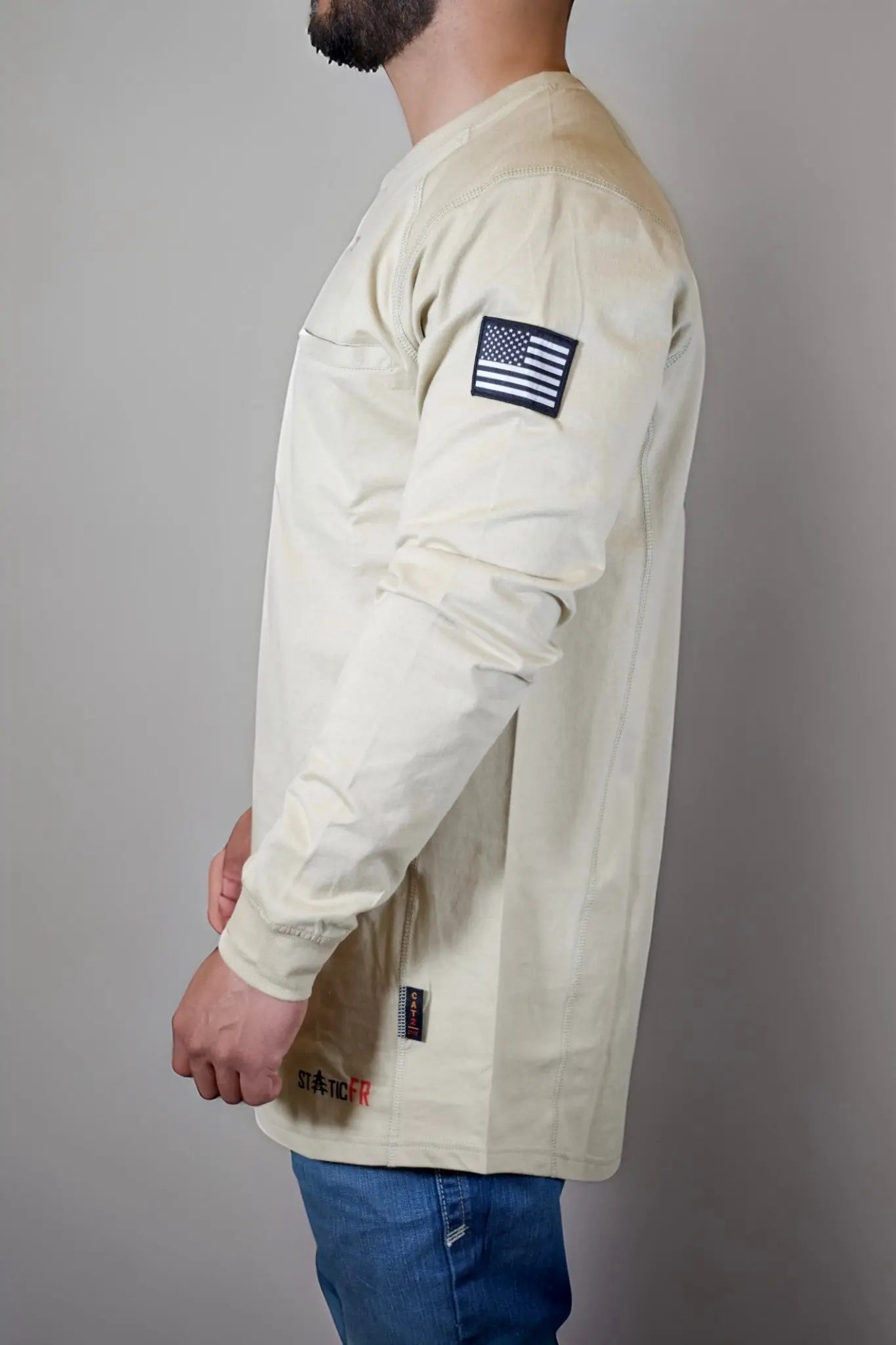 FR 3 - Button Henley Shirt - Tan - Bumpkin Ranchwear