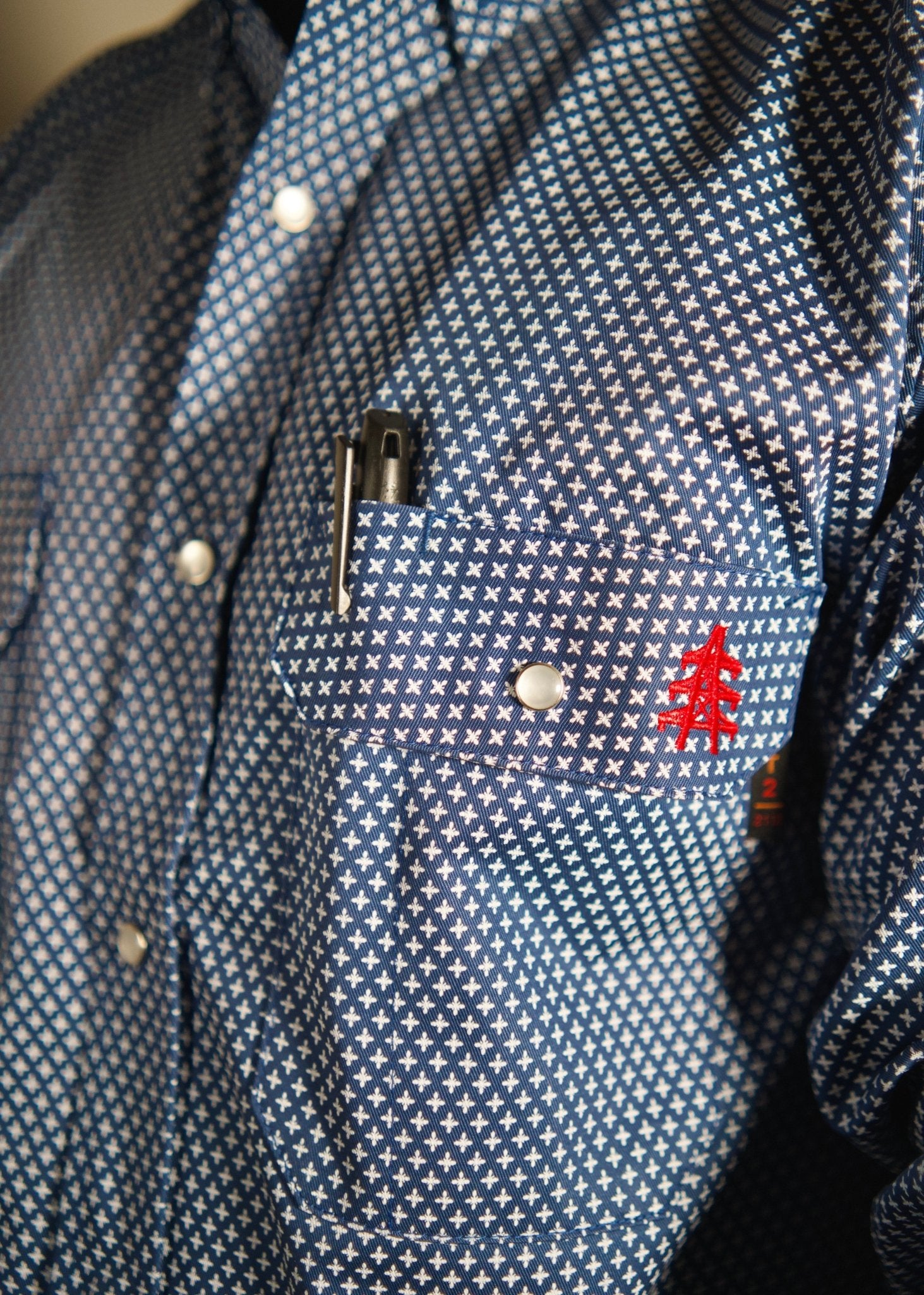 FR Pearl Snap Work Shirt - Honor Navy - Bumpkin Ranchwear