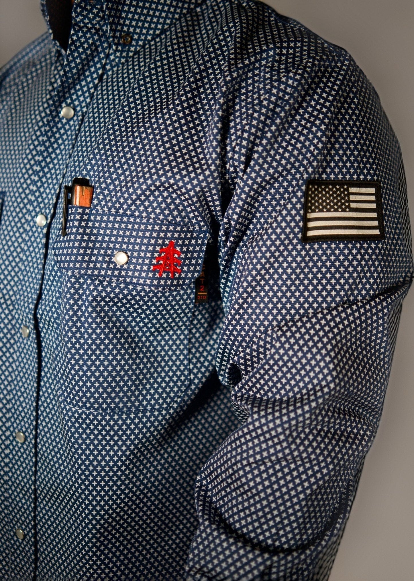 FR Pearl Snap Work Shirt - Honor Navy - Bumpkin Ranchwear