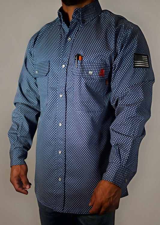 FR Pearl Snap Work Shirt - Honor Navy - Bumpkin Ranchwear