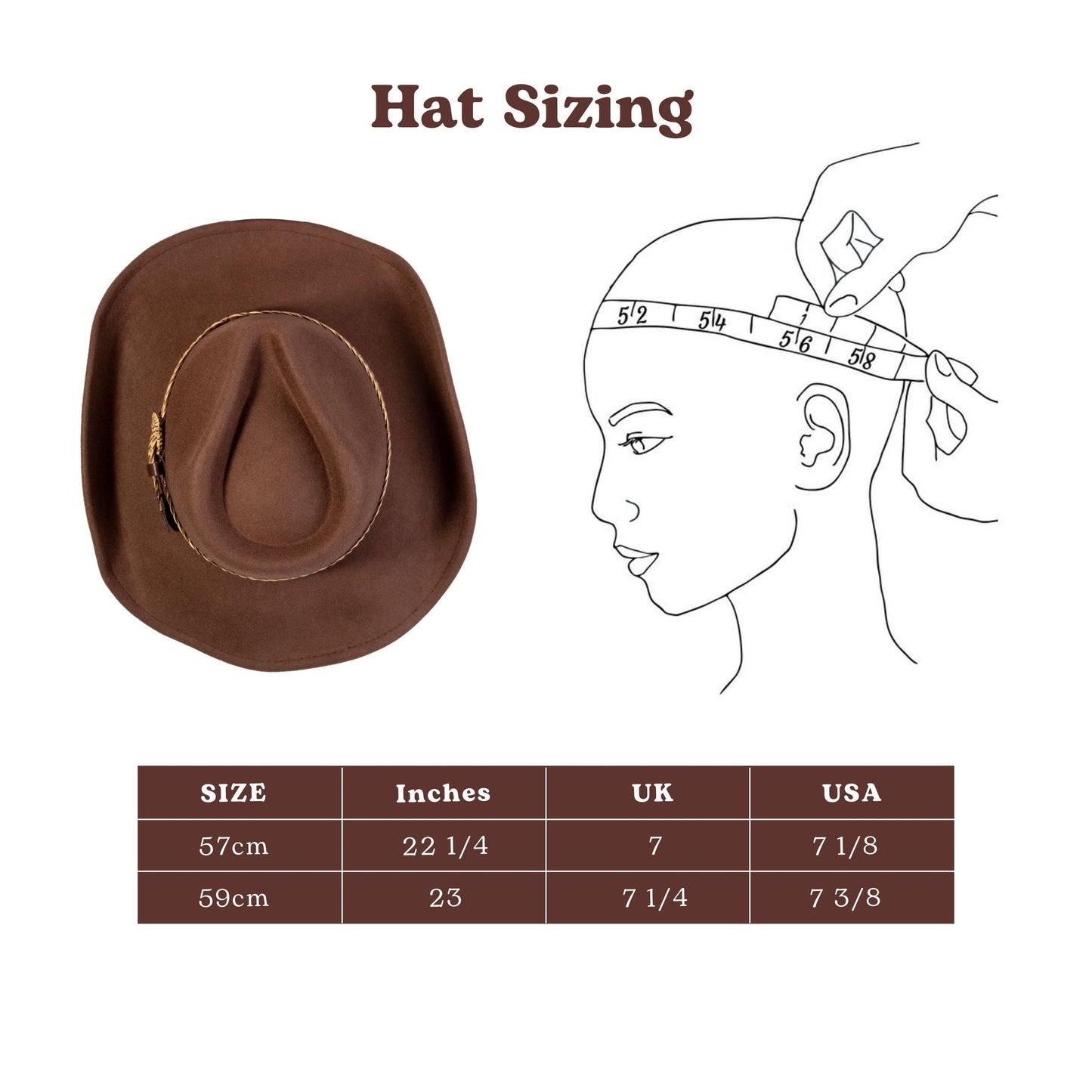 Frontier Trail Brown Felt Cowboy Hat