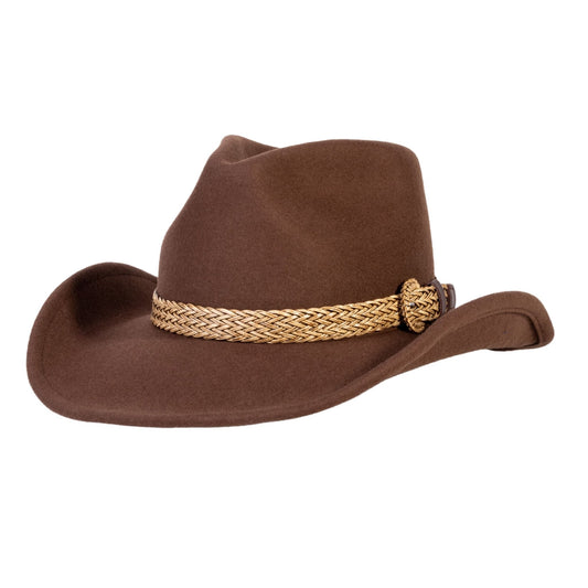 Frontier Trail Brown Felt Cowboy Hat - Bumpkin Ranchwear