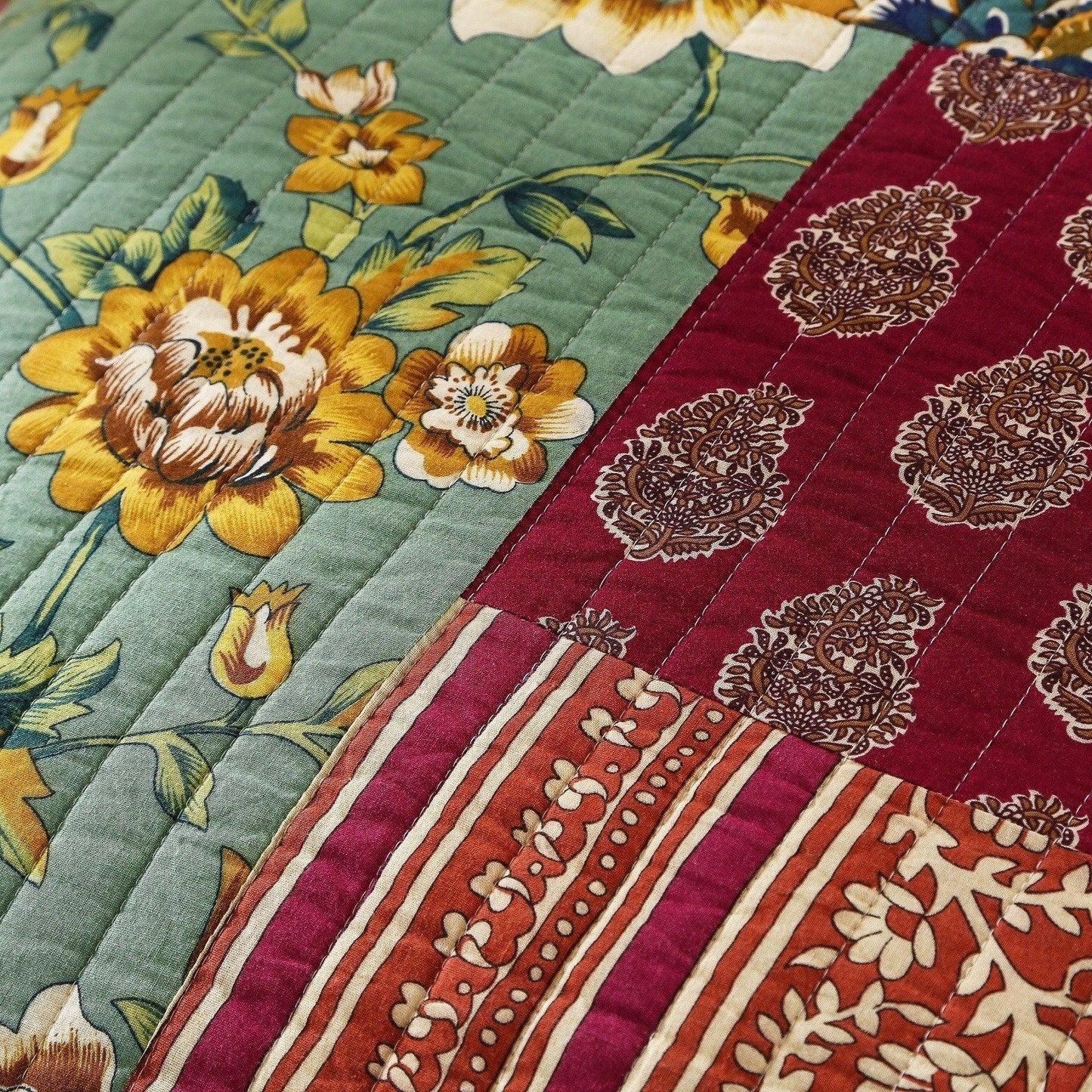 Grandma's Patchwork Cotton Bedspread Set - Bumpkin Ranchwear