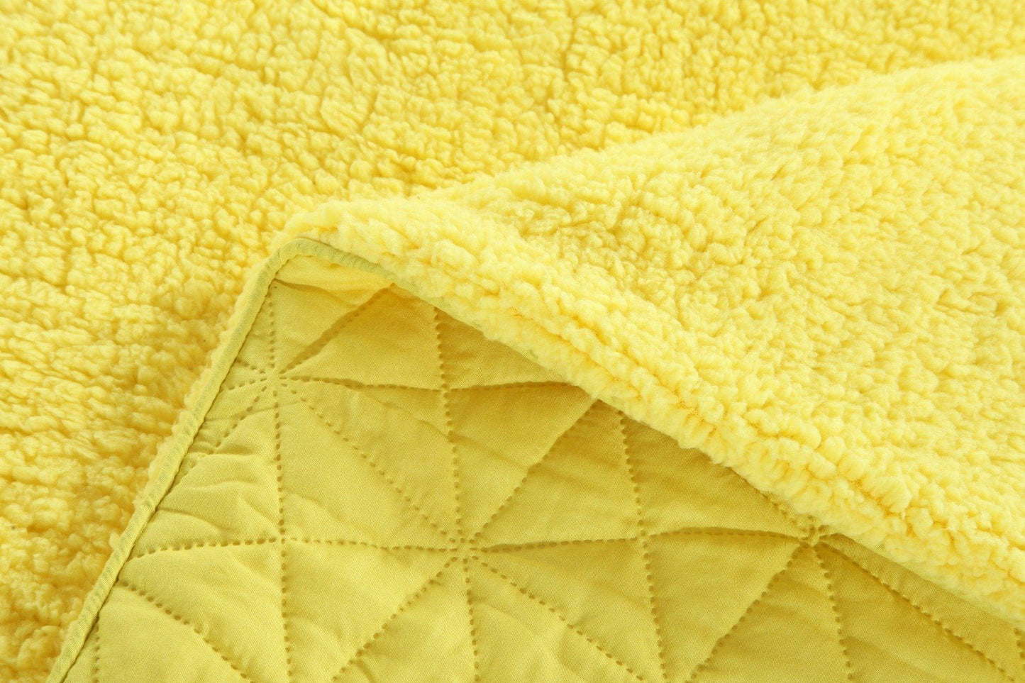 Happy Sunny Yellow Bright Quilted Ultra Sonic Reversible Throw Blanket Bedspread - Bumpkin Ranchwear