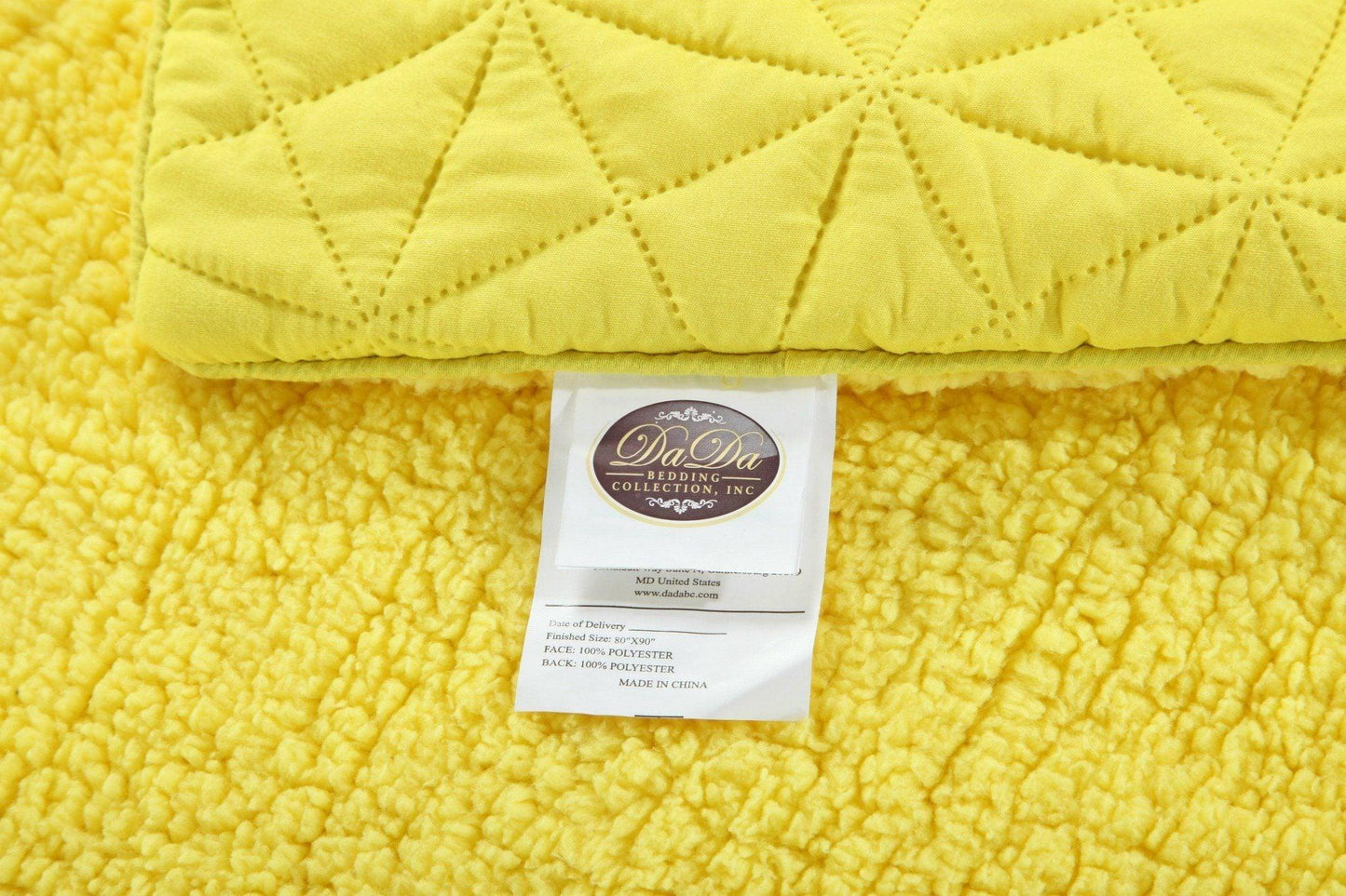 Happy Sunny Yellow Bright Quilted Ultra Sonic Reversible Throw Blanket Bedspread - Bumpkin Ranchwear
