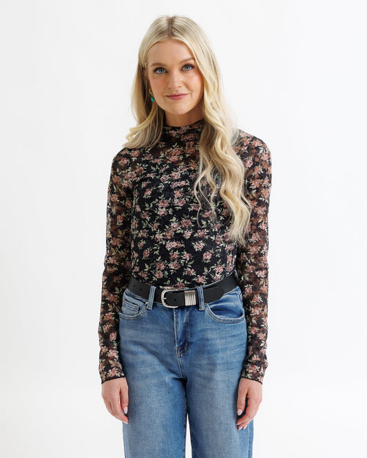 Harper's Floral Lace Layering Top - Bumpkin Ranchwear