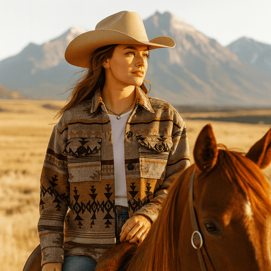 Heather Southwestern Print Light Jacket - Bumpkin Ranchwear