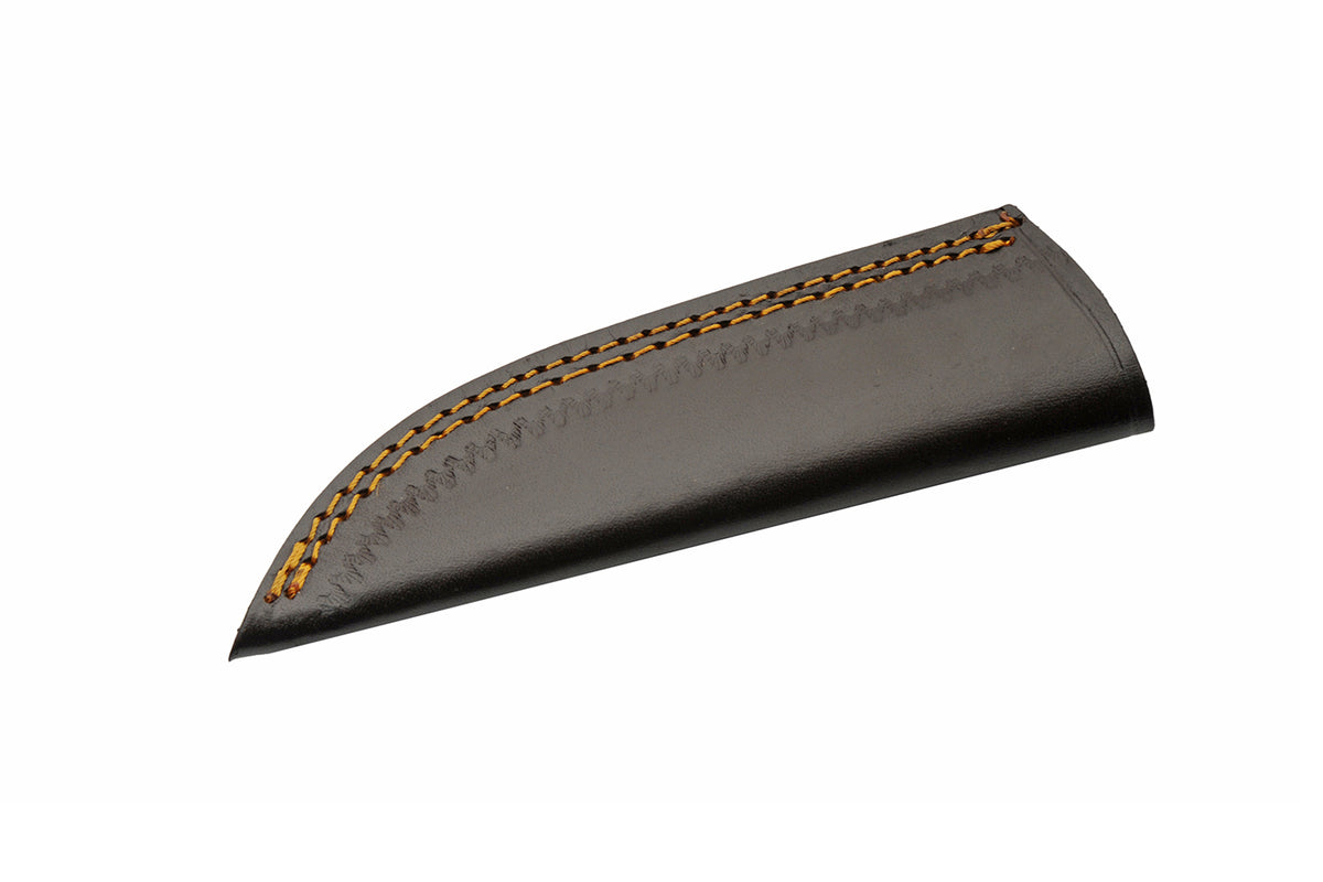 Iron Wrought fixed blade knife with dark brown wood handle and leather belt sheath – photo 7 of 8